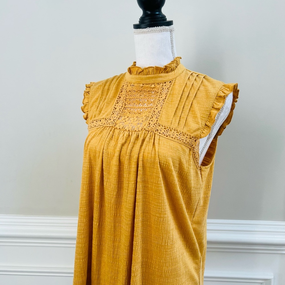 Cable & Gauge Women's Sleeveless Gold Yellow Top Size L - Picture 7 of 11